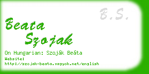 beata szojak business card