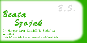 beata szojak business card